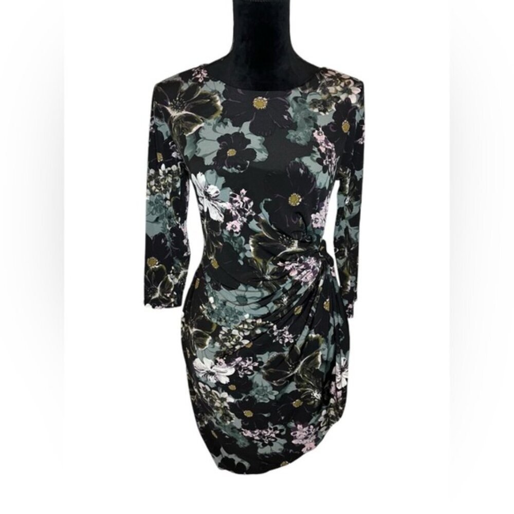 Tahari Tropical print Black/Blue/Green Multi 6 Excellent
